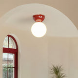 Spherelia Skandinavische Deckenleuchte mit Kugelglas | 1-Licht Design | Semi-Flush Montage | Perfekt für Flur & Wohnräume