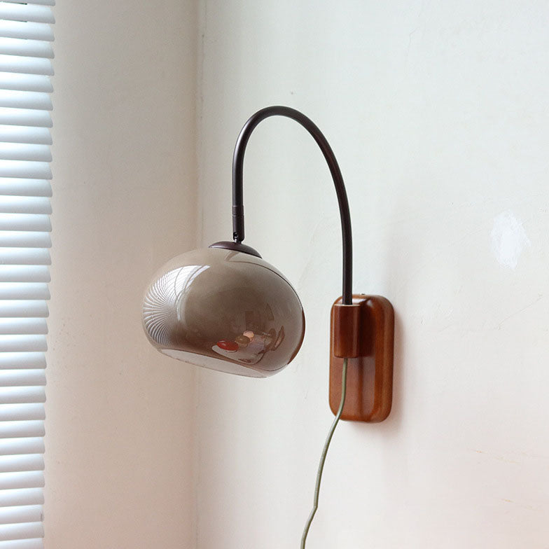 LumiCarve Wandleuchte | Minimalistisches Design | Glas & Massivholz | LED Wandleuchte für Wohnräume