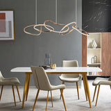 LuxeHalo Nordic LED Kronleuchter | Edelstahl Rund | Dimmbar | Esszimmer & Wohnräume