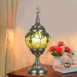 Glomera Tiffany Tischlampe | Ovales Design | Romantische Beleuchtung | Für Schlafzimmer & Wohnräume