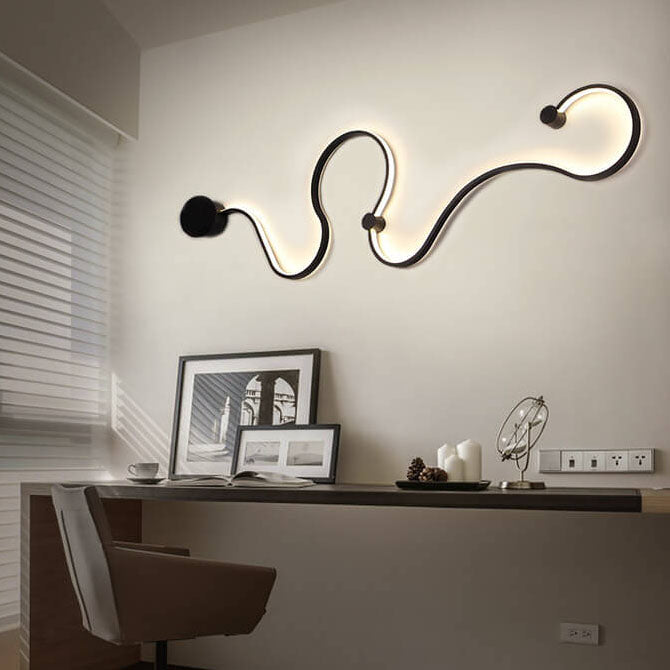 Serpenta Moderne LED Wandlampe | Aluminium | Geschwungenes Design | Dimmbar | Stilvolle Beleuchtung