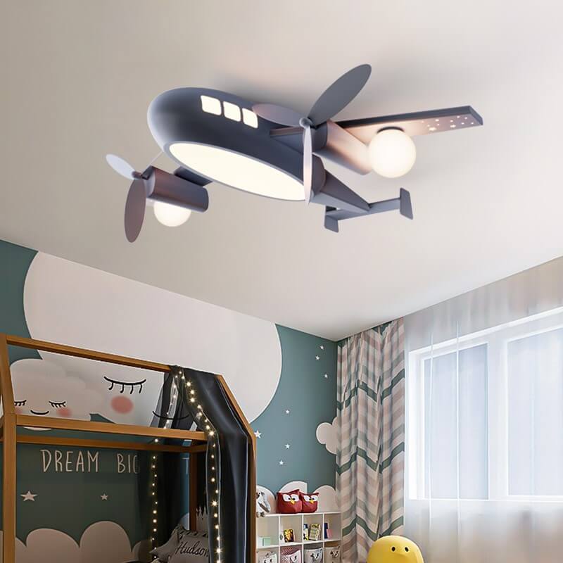 SkyFlyer Kinder Deckenleuchte | Cartoon Flugzeug-Design | LED Dimmbar | Nordic Kreativ Stil
