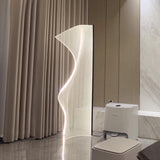 LumeCurve Stehlampe im Art-Deco-Stil | Unregelmäßige Form | Aluminium & Acryl | LED-Design für Wohnzimmer