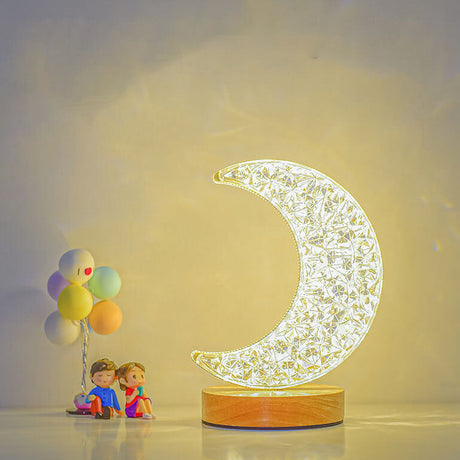 LunaStar Tischlampe | Nordic Design | Mond & Stern | LED USB | Stimmungslicht