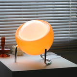 AuroraGlobe Tischlampe | Nordic Vintage Design | Orange Glas & Metall | 1-flammig