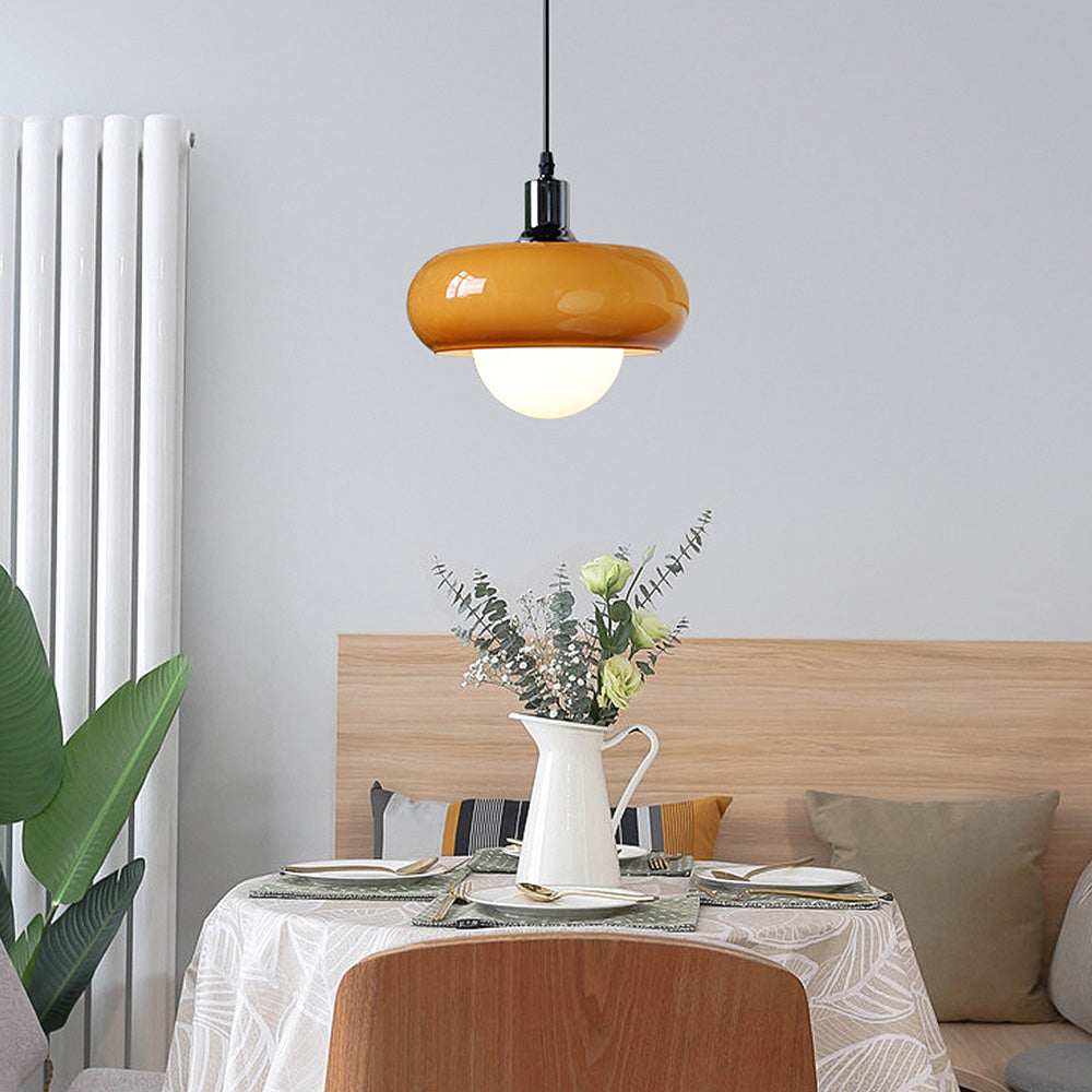 CaffeLume Bauhaus Glas Pendelleuchte | LED Hängelampe | Elegantes Design | Beleuchtung für Esszimmer