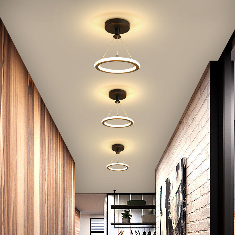 LumaRing Deckenleuchte im modernen Stil | Aluminium-Kreis-Design | LED Halbeinbau | Perfekt für Flur & Wohnzimmer