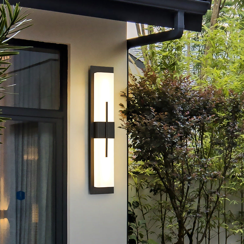 LumenEdge Außenwandleuchte | Minimalistisches Design | Edelstahl & Acryl | LED Wasserdicht