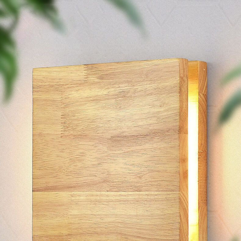 WabiLight Japanische Wabi-Sabi Holz-LED Wandlampe | Rechteckig oder Quadratisch | Warmes Ambiente