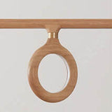 KuroLume LED Holzleuchter | Japanisches Design | Moderner Holzstreifen-Kronleuchter | Warmweiß & Kaltweiß
