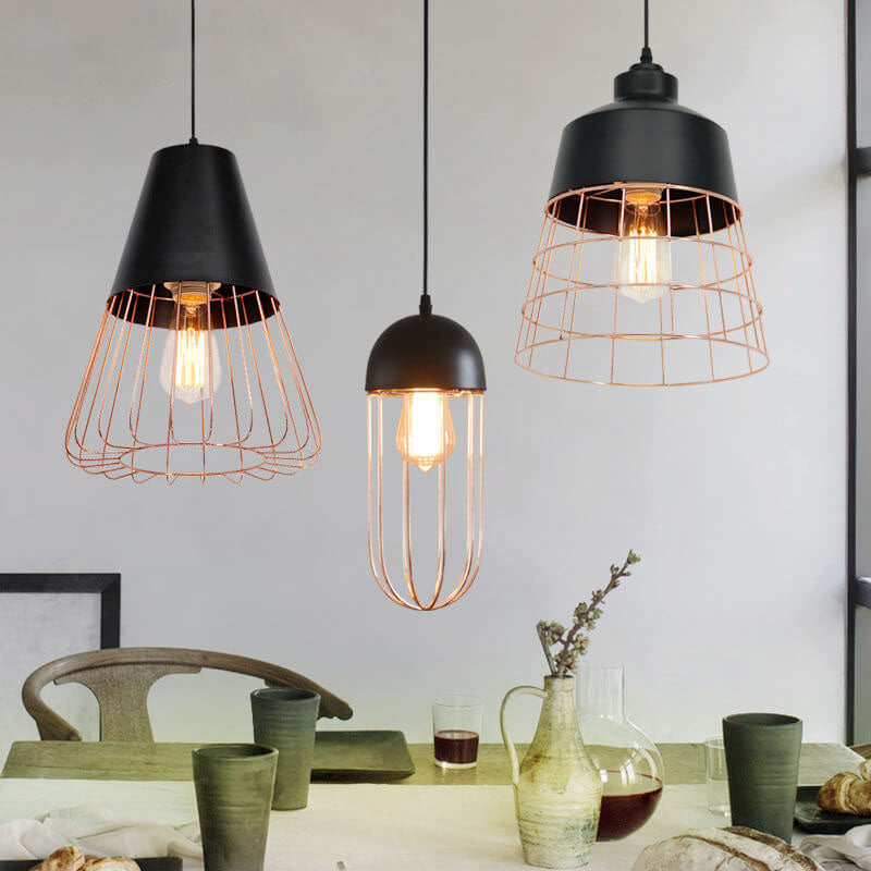 CageNova Geometrische Pendelleuchte | Nordic Design | Eisenkäfig | Einzigartige Beleuchtung