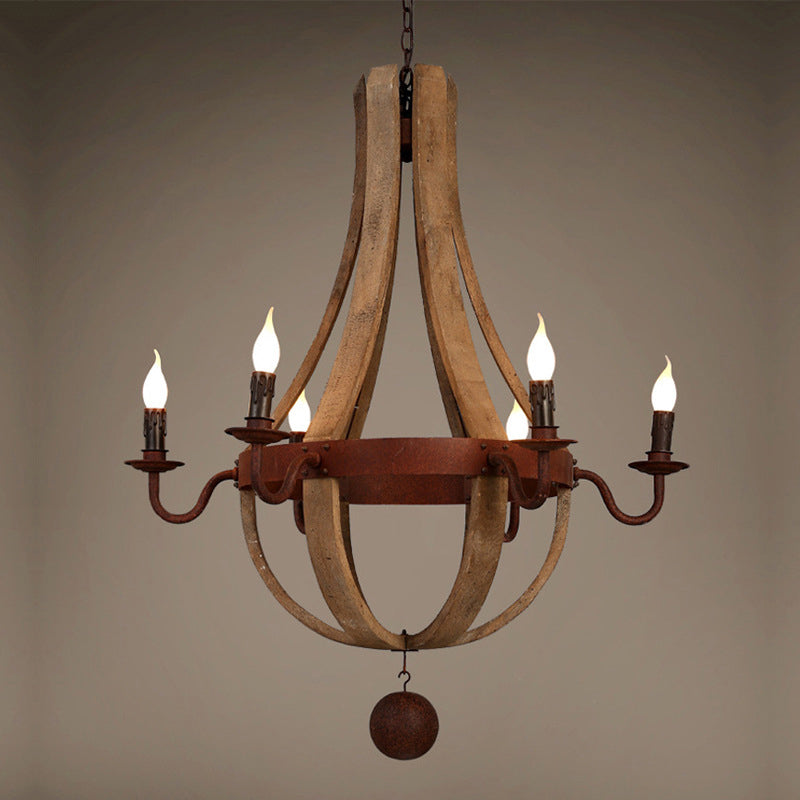 RustiLuxe Runde Ast-Kerzenhalter Holz-Eisen Kronleuchter | 5/6/8 Lichter | Landhausstil