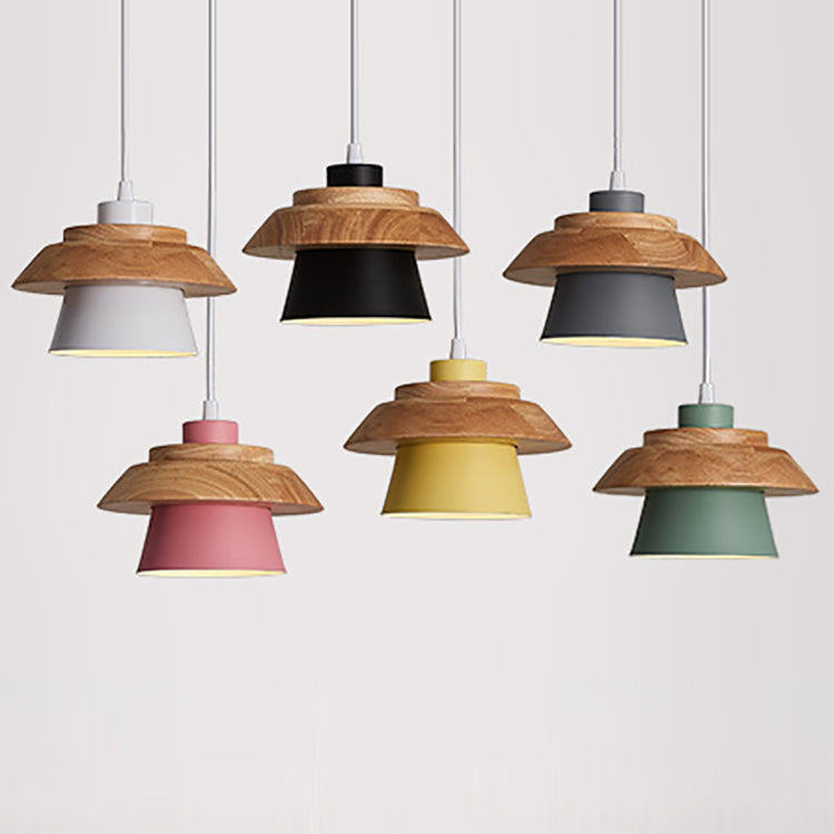 LunaDisc Moderne Pendelleuchte | Minimalistisches Design | Holz & Metall | Wohnraumbeleuchtung