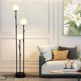 Fiorenza Stehlampe | Skandinavisches Design | Zylindrische Blütenform | 3-flammige Beleuchtung für Wohnzimmer
