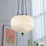 Creamora Pendelleuchte | Modernes Laternen-Design | Eisen & Glas | 3-flammige Beleuchtung für Wohnzimmer