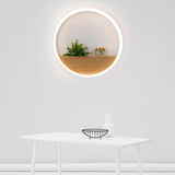 Lumoshelf LED Wandleuchte | Massivholz mit Ablage | Runde Wandlampe | Warm- & Weißlicht