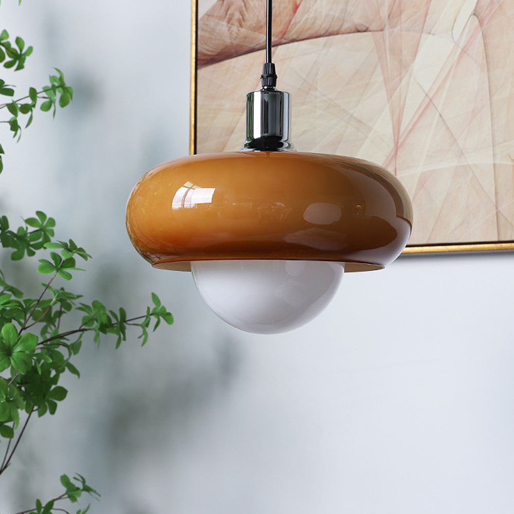 CaffeLume Bauhaus Glas Pendelleuchte | LED Hängelampe | Elegantes Design | Beleuchtung für Esszimmer