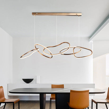 LuxeHalo Nordic LED Kronleuchter | Edelstahl Rund | Dimmbar | Esszimmer & Wohnräume