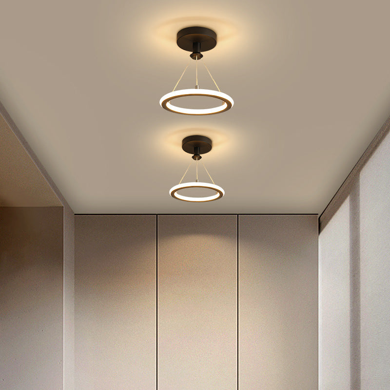 LumaRing Deckenleuchte im modernen Stil | Aluminium-Kreis-Design | LED Halbeinbau | Perfekt für Flur & Wohnzimmer