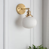 BrassGlow Japanische Retro Wandleuchte | Minimalistisches Design | Zylinder Oval | Messing & Lucite | 1-flammig