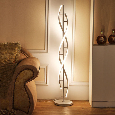 LumiSpire LED Stehlampe | Minimalistisches Spiraldesign | 1-flammige Standlampe | Dimmbares Licht