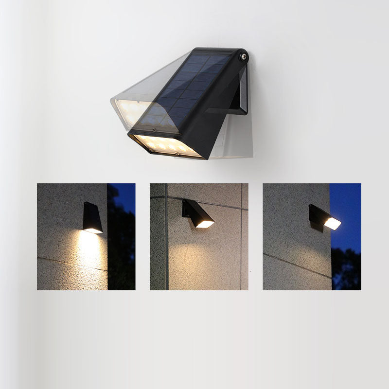 EcoGlint Rechteckige LED Wandlampe | Solarbetrieben | Minimalistisches Design für Garten und Terrasse