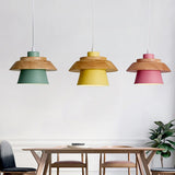 LunaDisc Moderne Pendelleuchte | Minimalistisches Design | Holz & Metall | Wohnraumbeleuchtung