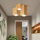 LumaKube Nordic Design LED Deckenleuchte | Holzoptik | Flush Mount | Warmweiß oder Kaltweiß | Stilvolle Beleuchtung für Zuhause