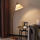 LumoShade Vintage Nordic Design Stehlampe | Stoffschirm | Holz & Metall | Stimmungslicht | Deko für Wohnzimmer & Schlafzimmer