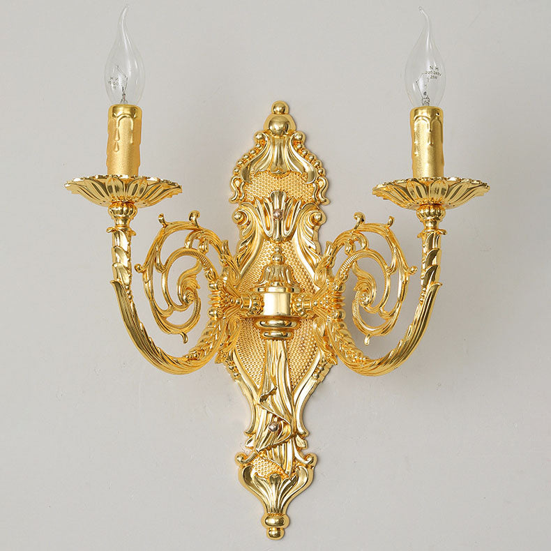 LustraCandle Wandleuchte | Europäisches Luxus-Design aus Zinklegierung | 2-flammig | Mit Stoffschirmen oder Ohne | Für Wohnräume & Flure