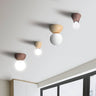 LumaFlair ZenGlow Japanischer Minimalismus LED Deckenleuchte | Holzoptik | Glasdesign | Runde Form | Flush Mount | Stilvolle Beleuchtung
