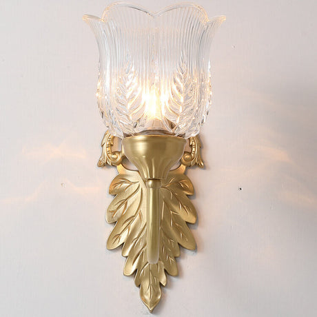 LustraBloom Vintage Wandleuchte | Messing & Glas | 1/2 Flammen | Elegantes Blütendesign