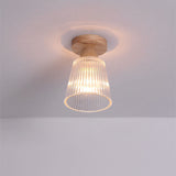 Logra Japanese Minimalist 1-Licht Semi-Flush Mount Deckenleuchte | Holz & Glas | Stimmungslicht | Deko für Zuhause