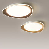 PebbleLuxe Minimalistische LED Deckenleuchte | Holzoptik | Flaches Design | Dimmbare Beleuchtung