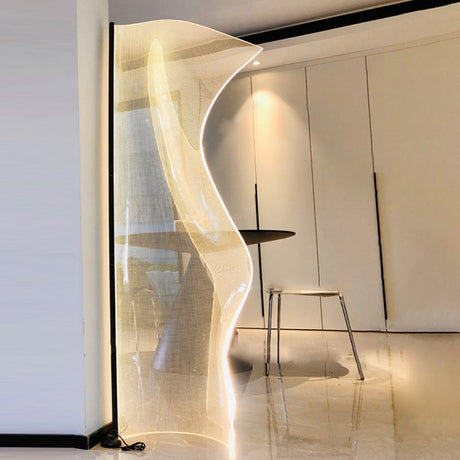 LumeCurve Stehlampe im Art-Deco-Stil | Unregelmäßige Form | Aluminium & Acryl | LED-Design für Wohnzimmer