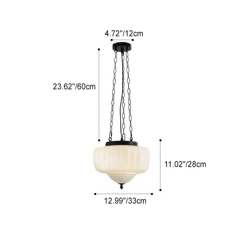 Creamora Pendelleuchte | Modernes Laternen-Design | Eisen & Glas | 3-flammige Beleuchtung für Wohnzimmer