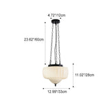 Creamora Pendelleuchte | Modernes Laternen-Design | Eisen & Glas | 3-flammige Beleuchtung für Wohnzimmer