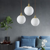 Orbilia Minimalistische Pendelleuchte | Weiße Kugel | Skandinavisches Design | Moderne Beleuchtung für Wohnräume