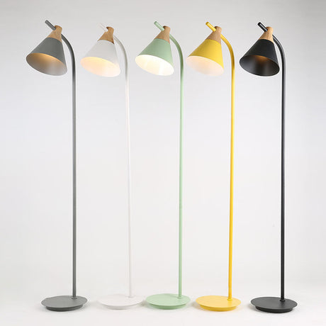LuxiCone Nordic Macaron Stehlampe | Konischer Lampenschirm | 1 Licht | Kreatives Design | Stehende Bodenleuchte