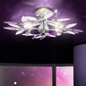 LustroLeaf Crystal Flush Light | Design in Blätter-Optik | 3-Licht-Deckenleuchte | Exklusive Eleganz für Zuhause