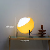 AuroraGlobe Tischlampe | Nordic Vintage Design | Orange Glas & Metall | 1-flammig