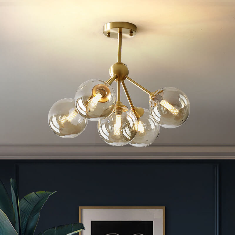 OrbGlide Kupfer-Deckenleuchte | Minimalistisches Design | 3- oder 5-Licht Optionen | Wohnzimmer Deko