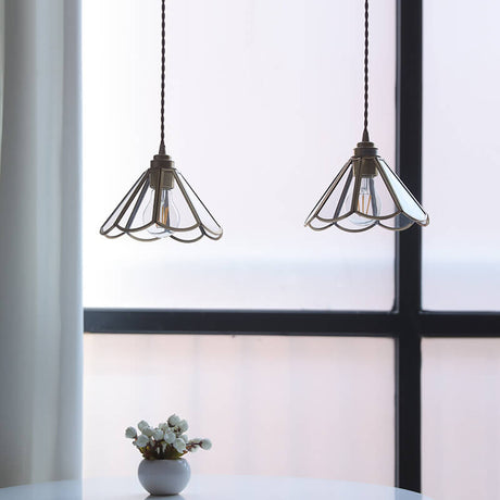 Geometra Vintage Pendelleuchte | Japanisches Design | Kupfer & Glas | Elegante Hängeleuchte