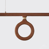 KuroLume LED Holzleuchter | Japanisches Design | Moderner Holzstreifen-Kronleuchter | Warmweiß & Kaltweiß