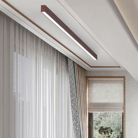 LumiGrain Minimalist LED Deckenleuchte mit Holzoptik | Aluminiumstreifen | Warmes, neutrales & weißes Licht | Moderner Stil
