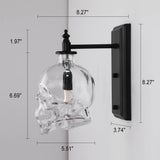 ShadowGlow Schädel-Wandleuchte | Glasdesign | 1-flammige Wandlampe | Stilvolle Beleuchtung