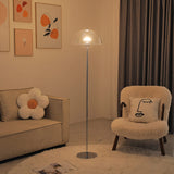 AuroraDome Nordic Vintage Acryl LED Stehlampe | Klarer Kuppelschirm | 3 Lichtfarben | Elegantes Design für Wohnräume