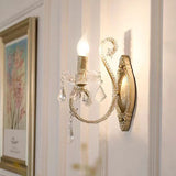 Glorianda Vintage Kristall-Wandlampe | Kerzenhalter-Design | 1-2-flammig | Europäischer Stil