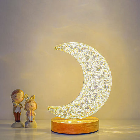 LunaStar Tischlampe | Nordic Design | Mond & Stern | LED USB | Stimmungslicht