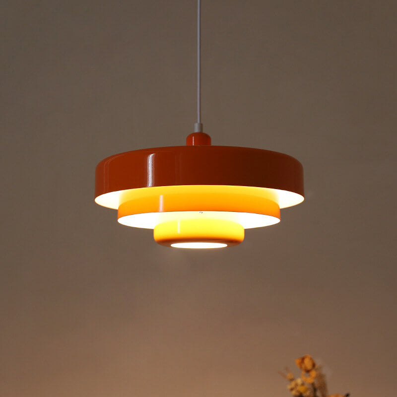 LayerLight Vintage Nordic Pendelleuchte | Mehrschichtiges Metall-Design | 1-flammige Hängelampe für Esszimmer & Küche